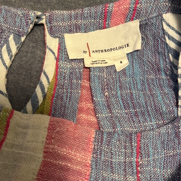 NWOT Anthropologie A-line Flare Top with Colourful Stripes - Picture 3 of 5